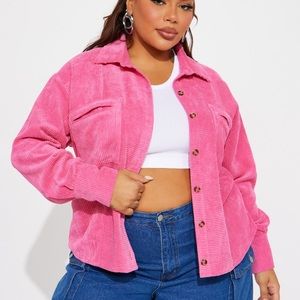 Fashion Nova Pink corduroy shirt/jacket